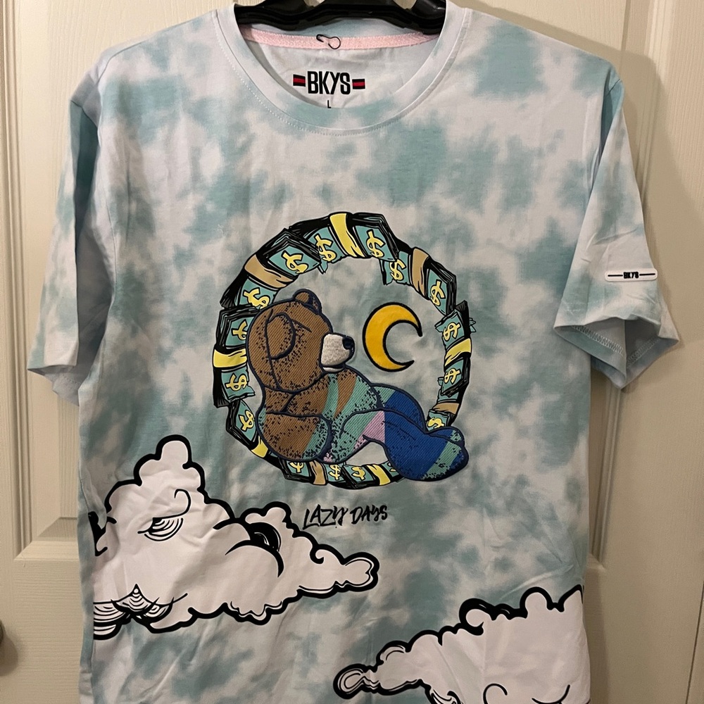 BKYS Men's Blue Tie-Dye Short Sleeve Tee